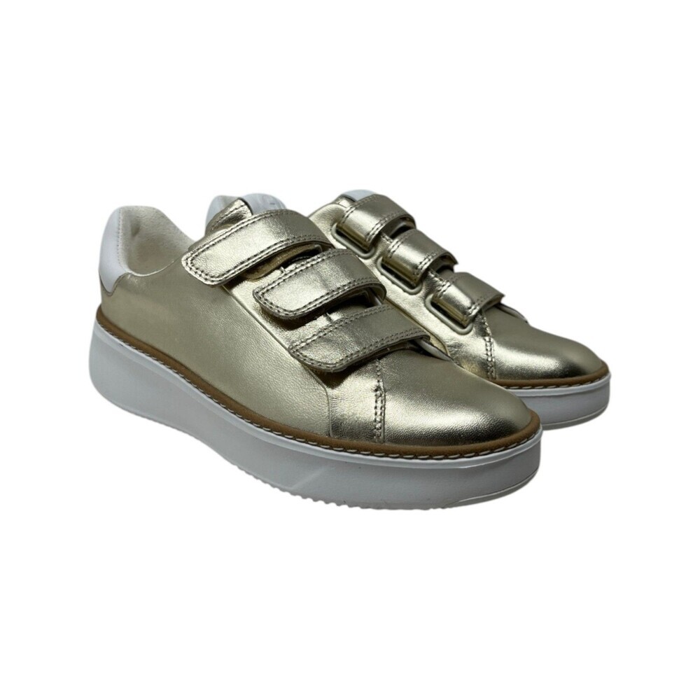 Cole Haan Sneaker Women's Size 5.5 Topspin Triple Strap Soft Gold Y2K Tenniscore
